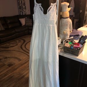 WHITE LACE BRALETTE MAXI DRESS